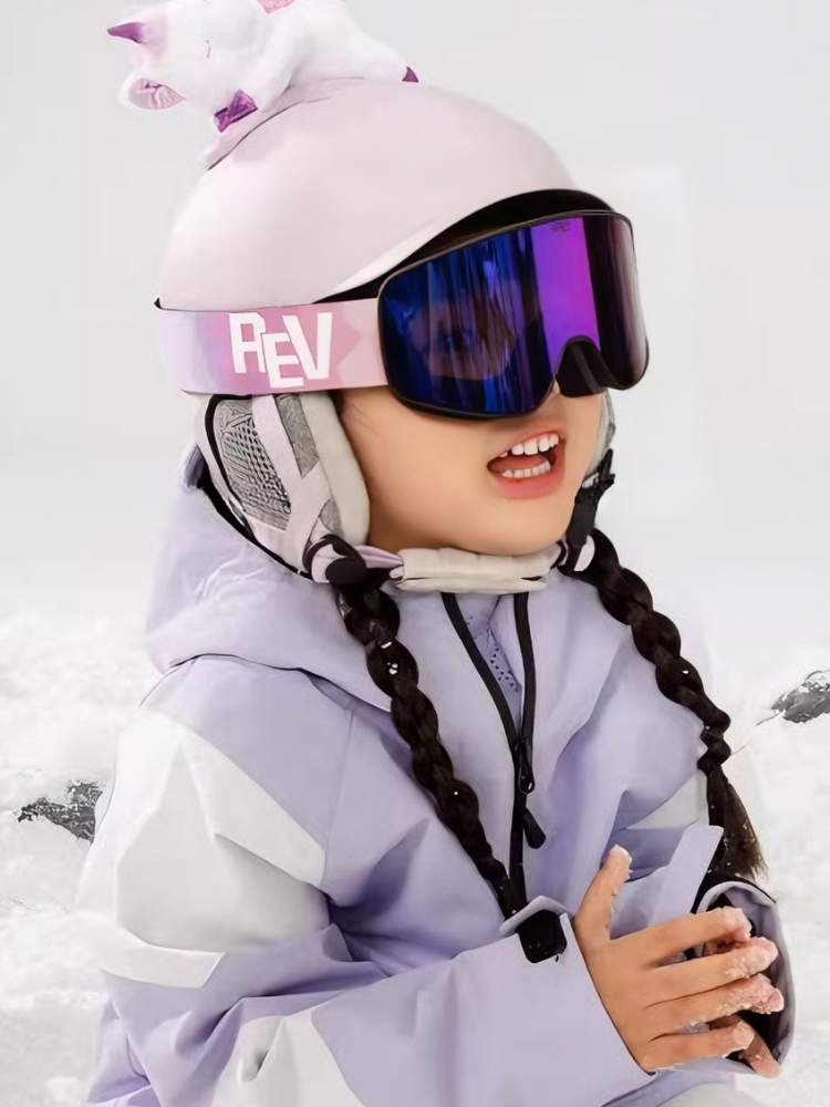 REV Satin Glow Kids Ski Goggles