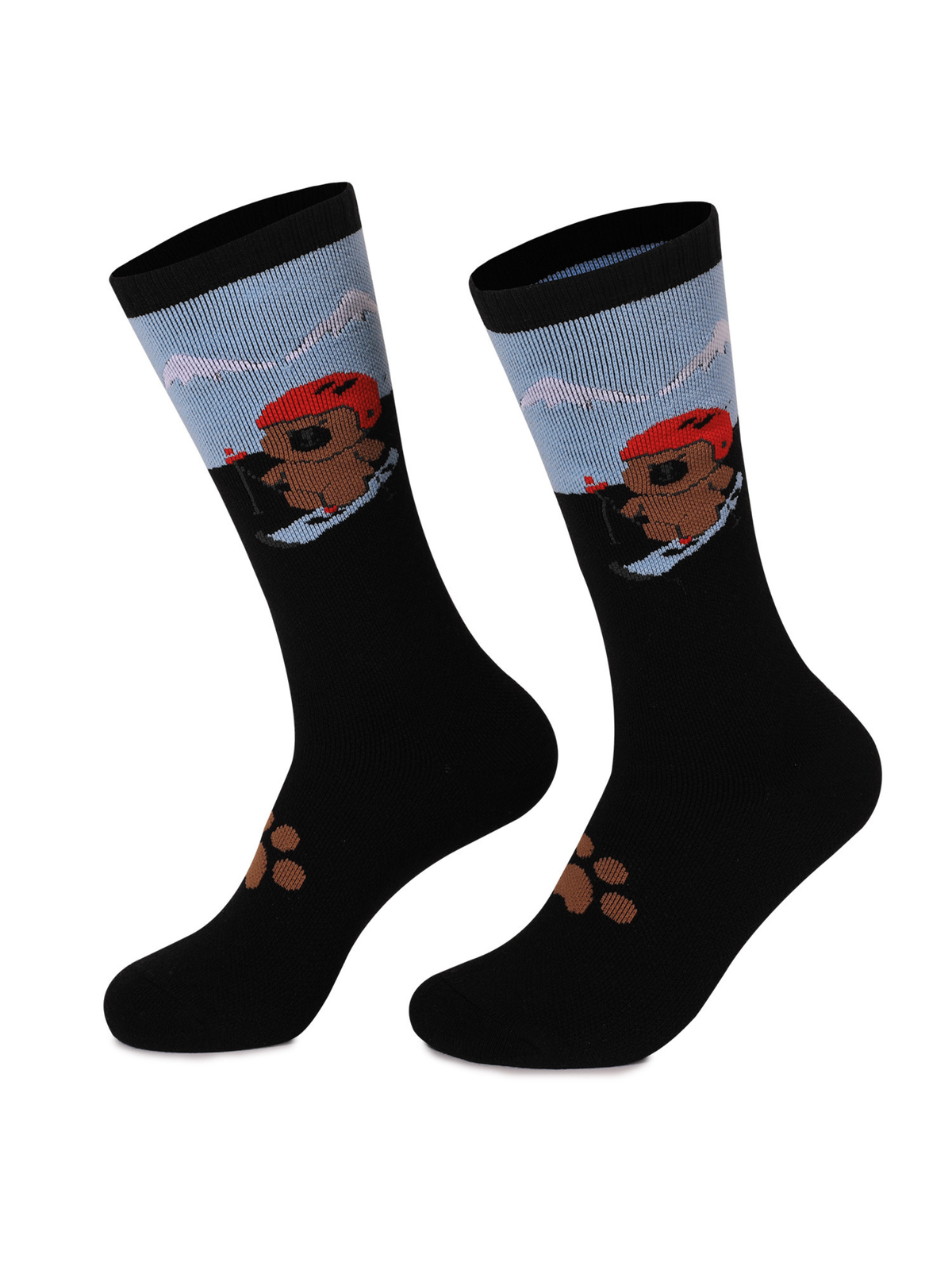 High Performance Kids Bear Pattern Ski Socks
