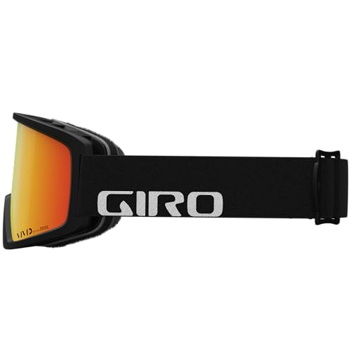 Giro Blok Ski Goggles - Snowboard Goggles for Men & Youth - Black Wordmark Strap with Vivid Ember Lens