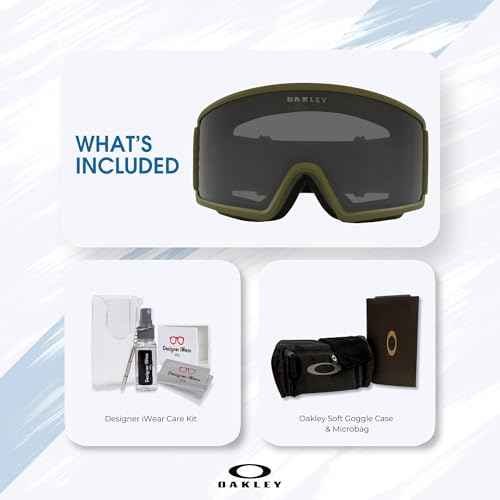 OAKLEY Target Line MEDIUM/LARGE Ski Goggles For Men For Women OO7120, OO7121 +BUNDLE with ACCESSORY EYEWEAR KIT